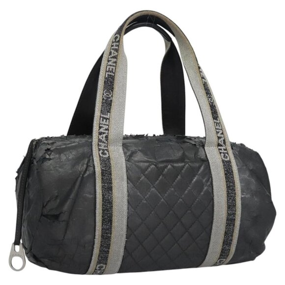 CHANEL Matelasse Hand Bag Patent Leather Silver CC Auth bs22699 - Picture 1 of 16